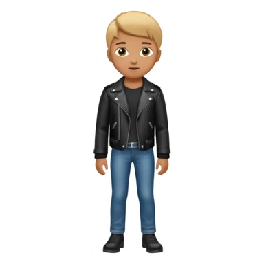 Boy in leather jocket, full body, different color leather jocket, close up sticker