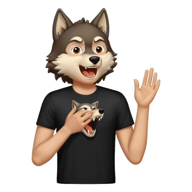 Toreau noire heureux hurle comme un loup sticker