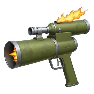 olive colored two-handled bazooka firing sticker