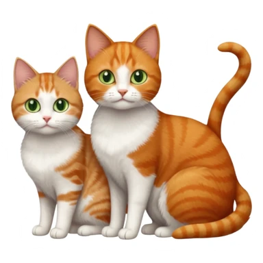 3 tiny different coloured short haired cats including a dark grey and white cat with green eyes,and  a ginger and white with orange eyes and a brown tabby and white with hazel eyes sticker