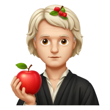 isaac newton hold an apple sticker