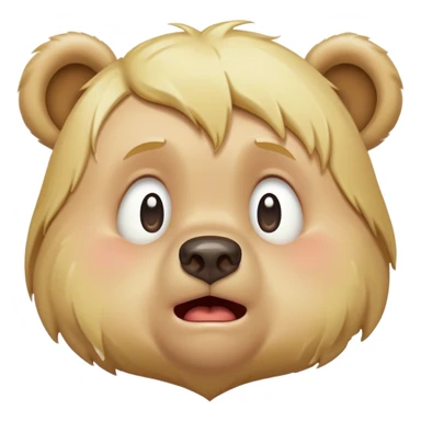 Blonde bear crying sticker