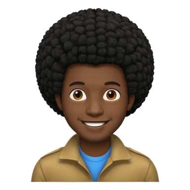 man with black afro hair and black skin sticker