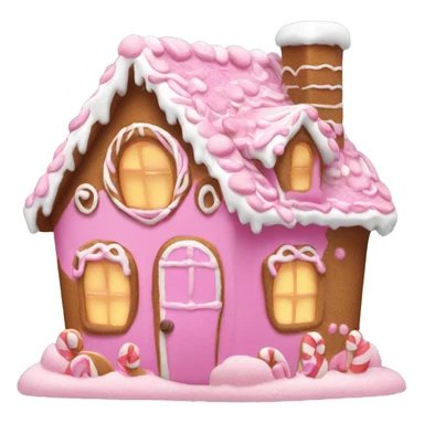 A pink gingerbread house sticker