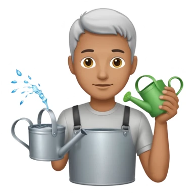 man holding watering pot sticker