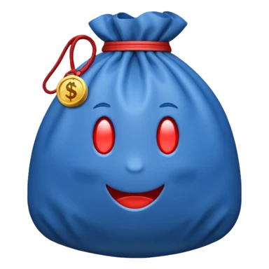 money bag blue (#00A3E0) and red (#F9423A) sticker