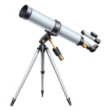 An icon featuring a telescope, stars, and a planet, symbolizing astronomy. The design includes a crescent moon, distant galaxies, and constellations, representing the study of space and celestial bodies. Transparent background highlights the exploration of the universe and cosmic phenomena. sticker