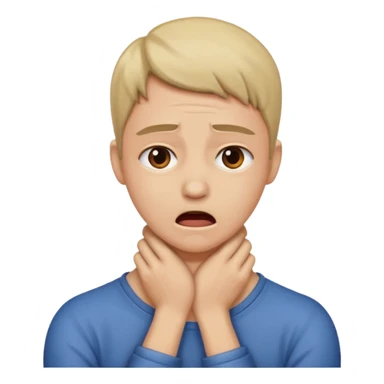 Person strangling their neck sticker