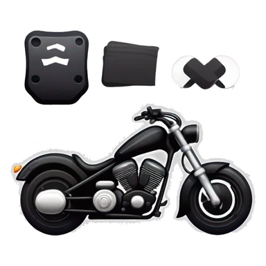 Una moto chopper negra con un 7 blanco en el depósito  sticker