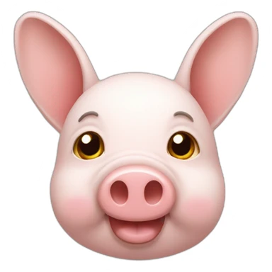 Cochon avec des oreilles de lapin sticker