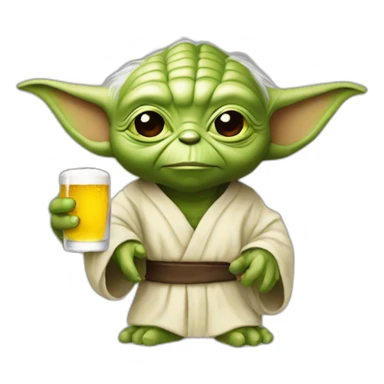 Yoda qui boit de la bière sticker