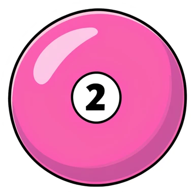 pink billiard ball with the number 23 sticker