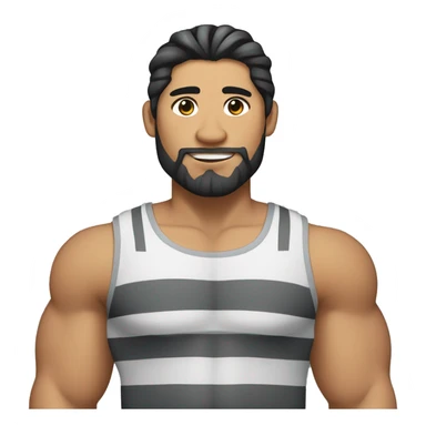  Asian Pilipino man with big muscular calves, beard and man-bun hair holding a cat that is grey and black tiger stripes  sticker