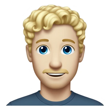 light curl blonde 30yo man blue eyed pale skin sticker