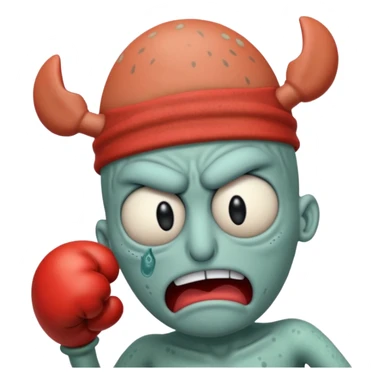 Squidward getting beat up by me Krabs  sticker