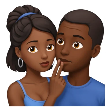 homme noire qui parle à l'oreille de la femme noire sticker