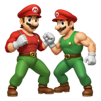Mario and Luigi fitting bowser sticker