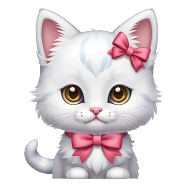 kitten with a bow on its head sticker