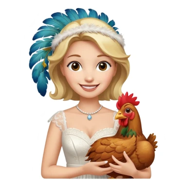 Bridal chicken sticker