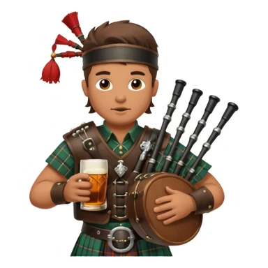 Warrior playing bagpipes drinking whiskey  sticker