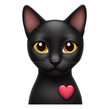 black cat with heart eyes sticker
