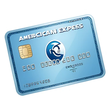 Light blue American Express card, aesthetic sticker