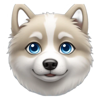 pomsky with blue eyes sticker