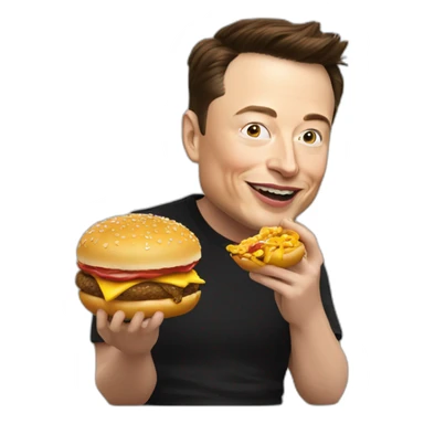 Elon Musk eats a McDonald's sticker