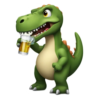 Dinosaur drinking aguardiente in medellin sticker