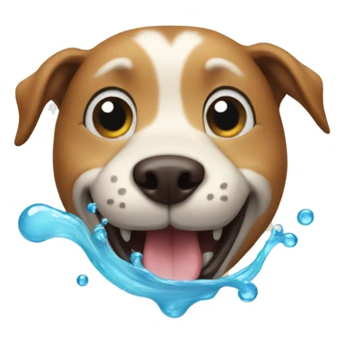 Dog laughing water out eye sticker
