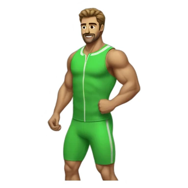 retro men workout suit sticker