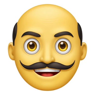 Create a Chinese smile emoji, the smile should contain an evil smile with a long Chinese like mustache sticker