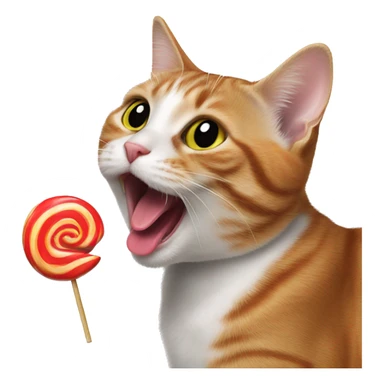 Cat licking a lollipop  sticker
