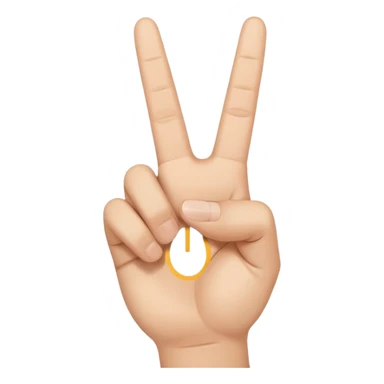 peace sign emoji but with the middle and ring fingers up not the index finger sticker