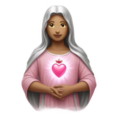 Sacred heart light pink and silver sticker