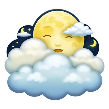 Yellow Moonlight and mini cloud left and right side with beautiful night finish  sticker