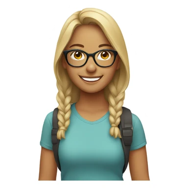 smiling girl outdoors with glasses sticker