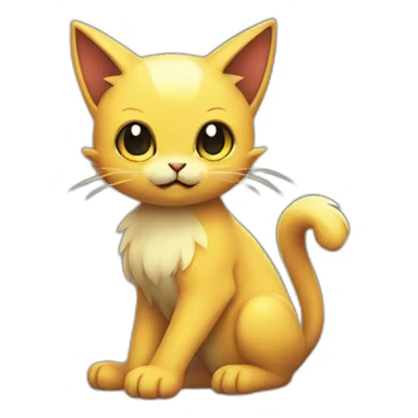 Sitting-poison-type-pokemon-cat sticker