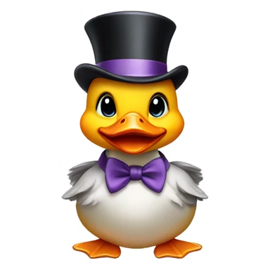 Baby duck with top hat  sticker