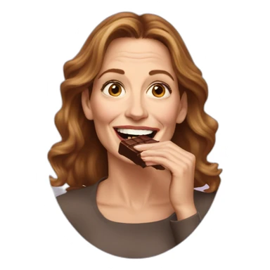 julia roberts eating chocolate sticker