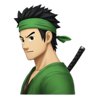 roronoa zoro with black hair sticker
