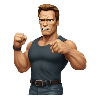 Arnold Schwarzenegger pointing his fist forward and Looking Bad on you sticker