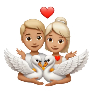 Two swan making a heart 💗 a girl and a boy sticker