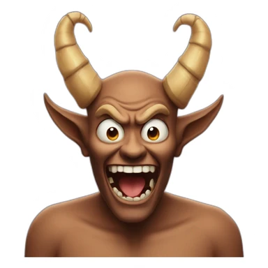 A terrifying emoji with horns and a big laugh sticker