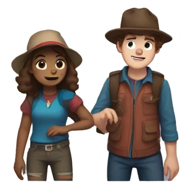 Mabel and dipper pines sticker