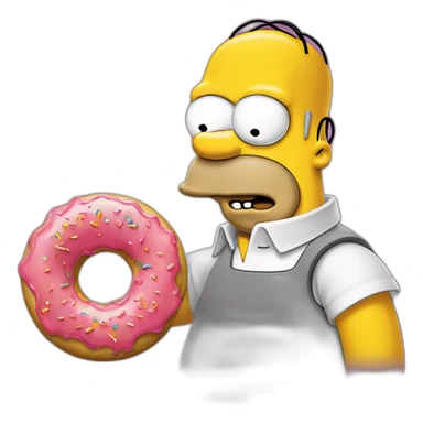 Homer simpson with a donut sticker