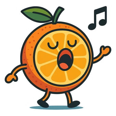vibrant toon style grapefruit singing sticker