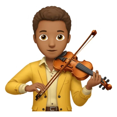 yellow-colored violinist black man  sticker
