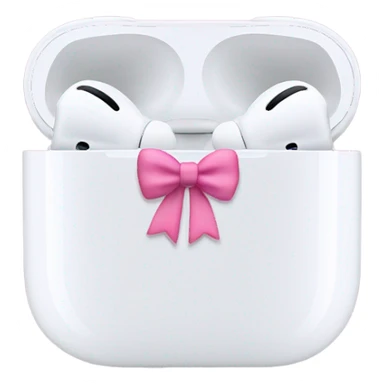 black airpods pro max with pink bow sticker