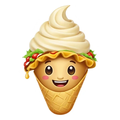 A talking taco that poops ice cream sticker